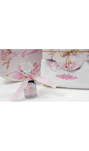 Trusou de botez personalizat prin brodare roz Zane 8